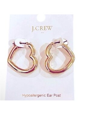 🆕- J. Crew Open Heart Hoop Earrings